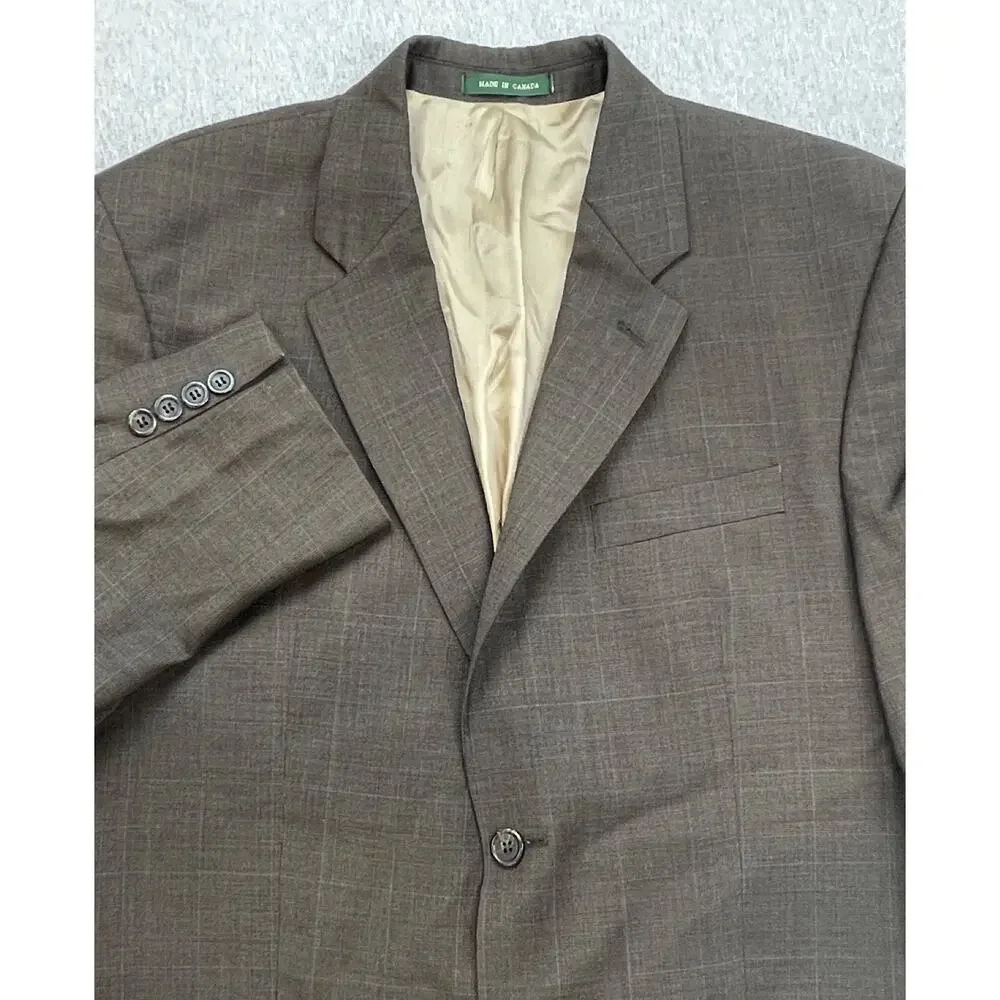 Lauren Ralph Lauren‎ Blazer Mens 42R Plaid 100% Wool 2-Button Single Breasted